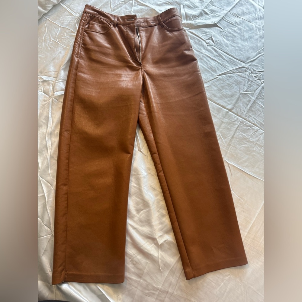 Aritzia Wilfred Melina Cropped Faux Leather Pants